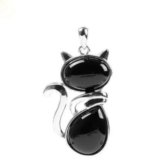 New Crystal Stone Cat Pendant Necklace - Picture 3 of 6